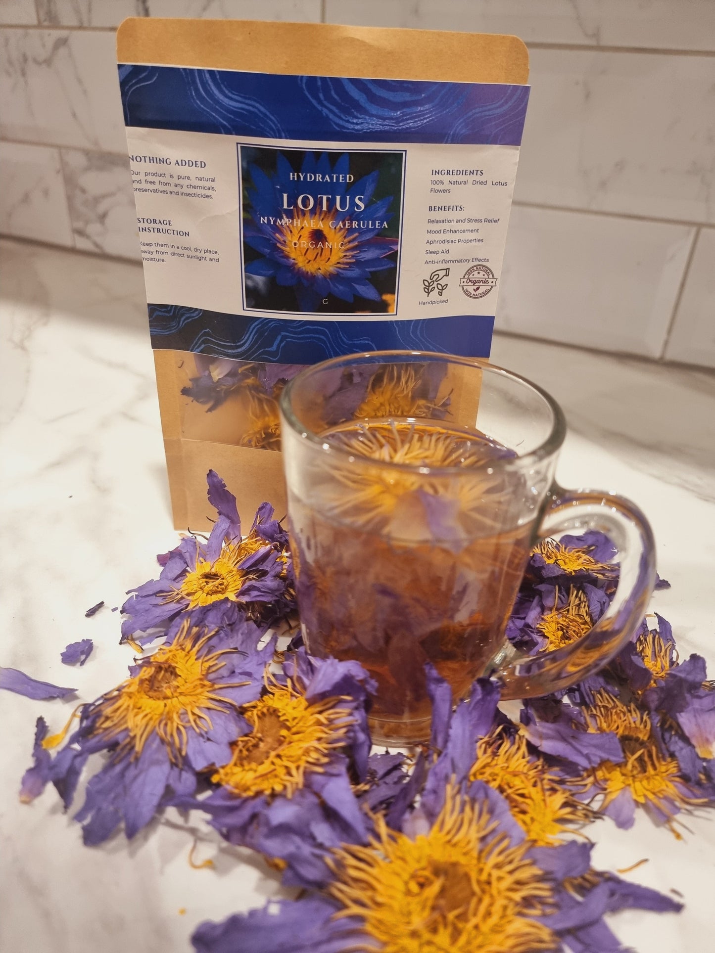 Blue Lotus Flower (Nymphaea Caerulea) Herbal Tea Bags
